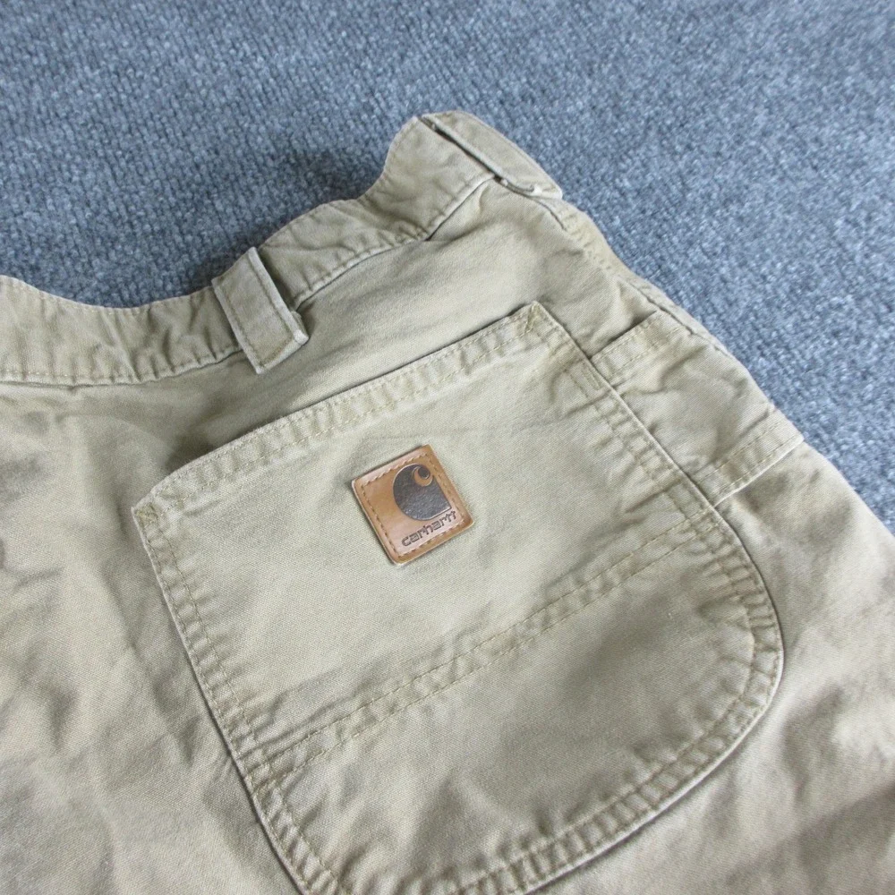 Carhartt Pants Mens 36x27 Beige B151 DKH Relaxed Canvas Carpenter Workwear